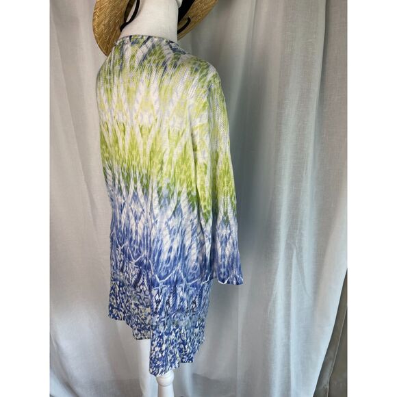 Chico’s Tie-Dye Open-Knit Cardigan - Size 2 - Picture 3 of 6